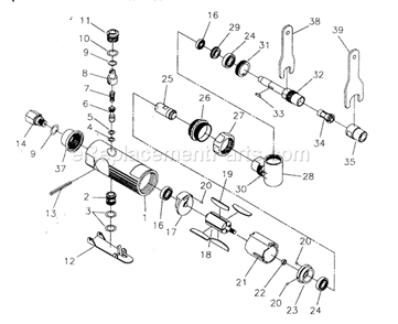 Grinder Diagram and Parts List for 875199890  Craftsman Angle Grinder
