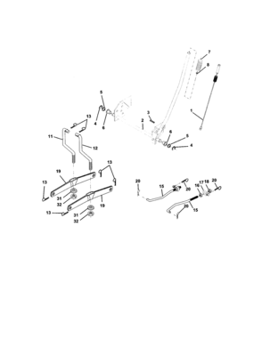 Lift Assembly Diagram and Parts List for  Craftsman Lawn Tractor