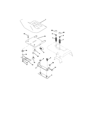 Seat Assembly Diagram and Parts List for  Craftsman Lawn Tractor