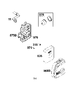 Air cleaner Diagram and Parts List for  Craftsman Lawn Mower