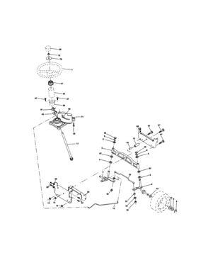 Steering Assembly Diagram and Parts List for  Craftsman Lawn Tractor