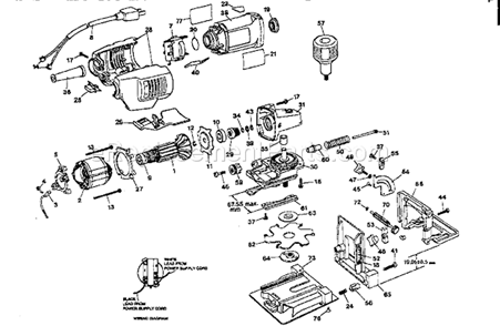 Part Location Diagram of 445861-34 DeWALT Brush