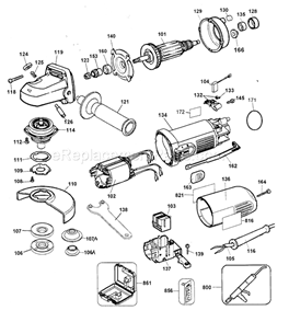 Housing Assy Diagram and Parts List for  Craftsman Angle Grinder