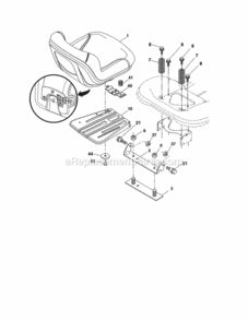Page F Diagram and Parts List for  Craftsman Lawn Tractor