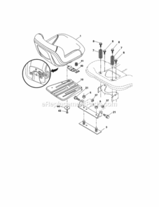 Page H Diagram and Parts List for  Craftsman Lawn Tractor