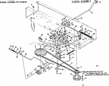Page B Diagram and Parts List for  Craftsman Lawn Tractor