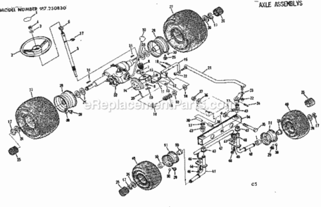 Page C Diagram and Parts List for  Craftsman Lawn Tractor