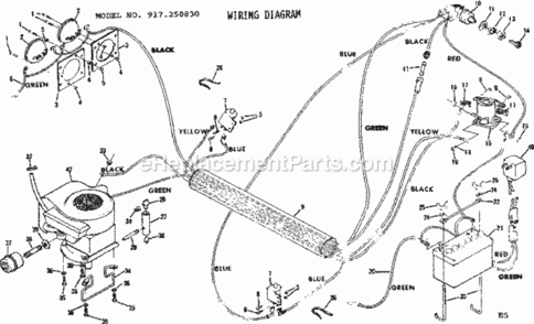 Page E Diagram and Parts List for  Craftsman Lawn Tractor