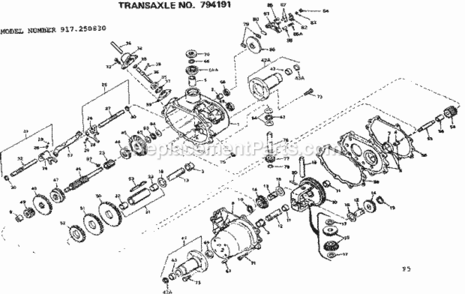 Page F Diagram and Parts List for  Craftsman Lawn Tractor