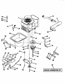 Page E Diagram and Parts List for  Craftsman Lawn Tractor