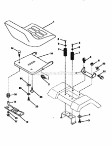 Page E Diagram and Parts List for  Craftsman Lawn Tractor
