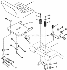 Page E Diagram and Parts List for  Craftsman Lawn Tractor