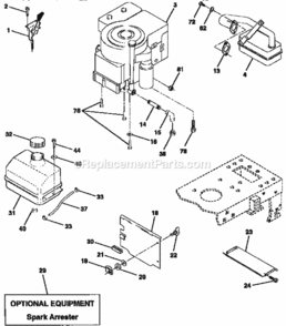 Page H Diagram and Parts List for  Craftsman Lawn Tractor