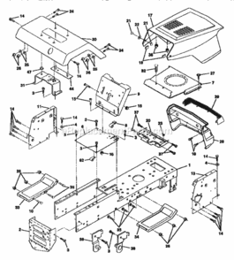 Page B Diagram and Parts List for  Craftsman Lawn Tractor