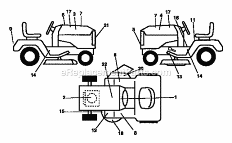 Page F Diagram and Parts List for  Craftsman Lawn Tractor