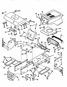 Page B Diagram and Parts List for  Craftsman Lawn Tractor