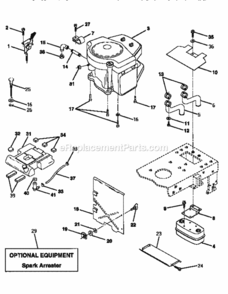 Page H Diagram and Parts List for  Craftsman Lawn Tractor