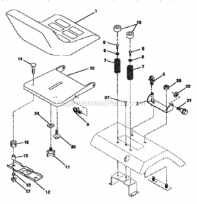 Page F Diagram and Parts List for  Craftsman Lawn Tractor