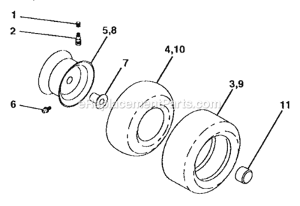 Page H Diagram and Parts List for  Craftsman Lawn Tractor