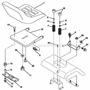 Page F Diagram and Parts List for  Craftsman Lawn Tractor
