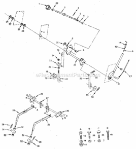 Page E Diagram and Parts List for  Craftsman Lawn Tractor