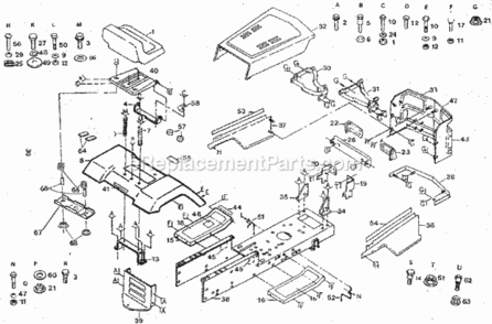 Page B Diagram and Parts List for  Craftsman Lawn Tractor