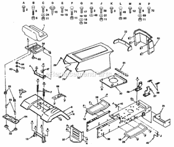 Page B Diagram and Parts List for  Craftsman Lawn Tractor
