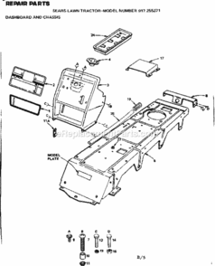 Page B Diagram and Parts List for  Craftsman Lawn Tractor