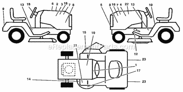 Page G Diagram and Parts List for  Craftsman Lawn Tractor