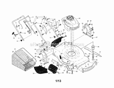 Page A Diagram and Parts List for  Craftsman Lawn Mower