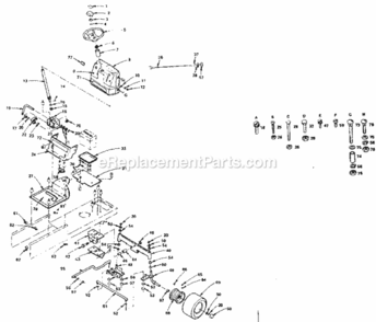 Page D Diagram and Parts List for  Craftsman Lawn Tractor