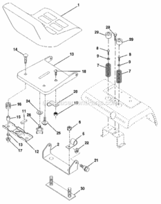 Page H Diagram and Parts List for  Craftsman Lawn Tractor