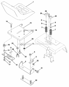 Page H Diagram and Parts List for  Craftsman Lawn Tractor