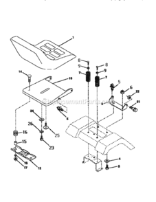 Page E Diagram and Parts List for  Craftsman Lawn Tractor