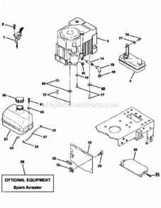 Page H Diagram and Parts List for  Craftsman Lawn Tractor