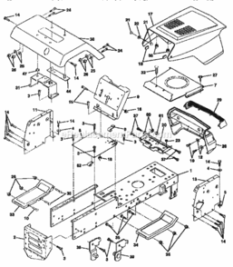 Page B Diagram and Parts List for  Craftsman Lawn Tractor