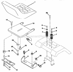 Page E Diagram and Parts List for  Craftsman Lawn Tractor
