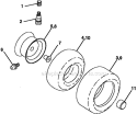 Wheels And Tires Diagram and Parts List for  Craftsman Lawn Tractor