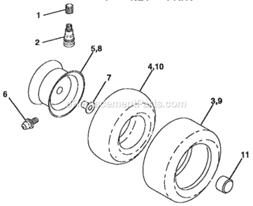 Page H Diagram and Parts List for  Craftsman Lawn Tractor