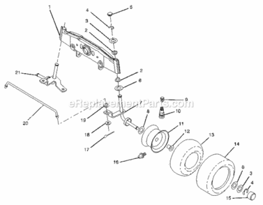 Page H Diagram and Parts List for  Craftsman Lawn Tractor