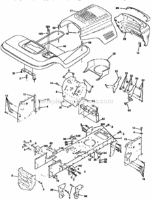 Page B Diagram and Parts List for  Craftsman Lawn Tractor