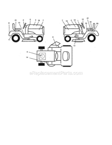 Page F Diagram and Parts List for  Craftsman Lawn Tractor
