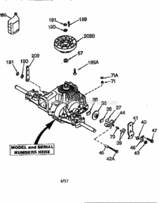 Page K Diagram and Parts List for  Craftsman Lawn Tractor