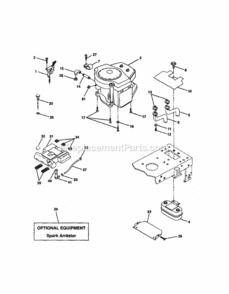 Page E Diagram and Parts List for  Craftsman Lawn Tractor