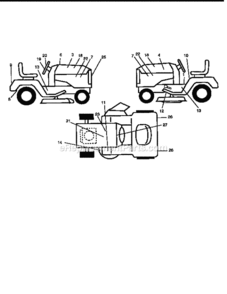 Page F Diagram and Parts List for  Craftsman Lawn Tractor