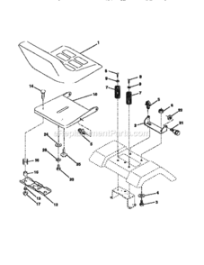 Page E Diagram and Parts List for  Craftsman Lawn Tractor