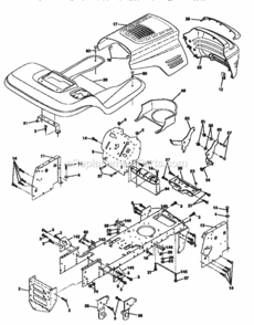 Page B Diagram and Parts List for  Craftsman Lawn Tractor