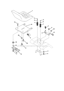 Page F Diagram and Parts List for  Craftsman Lawn Tractor