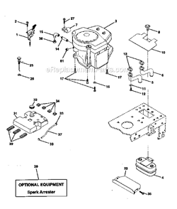 Engine Diagram and Parts List for  Craftsman Lawn Tractor