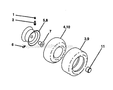 Wheels_And_Tires Diagram and Parts List for  Craftsman Lawn Tractor